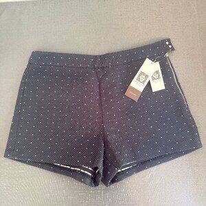 Brand New Stylish Anne Klein Navy & Black Shorts w/ Silver Accents